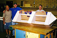 Student's cardboard boat