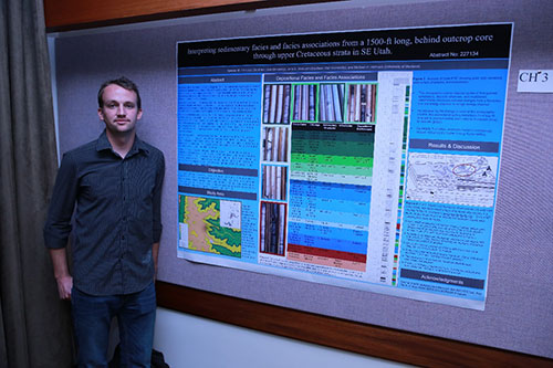 Spencer Francisco with his research poster.
