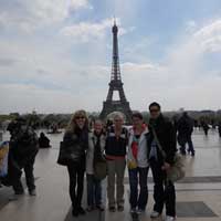 SUU Students in Paris, 2010: Students in front of the Eiffel Tower