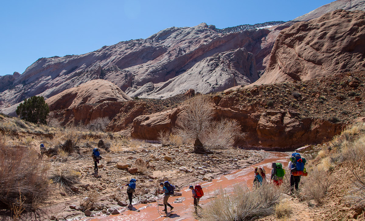 SUU Outdoors leads a leadership training in Capitol Reef National Park. 