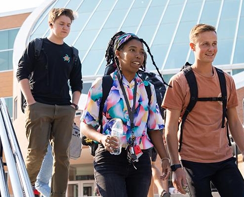 Students Walking on Campus