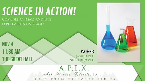 Science in Action - See animals and live experiments on stage! - November 4, 2021