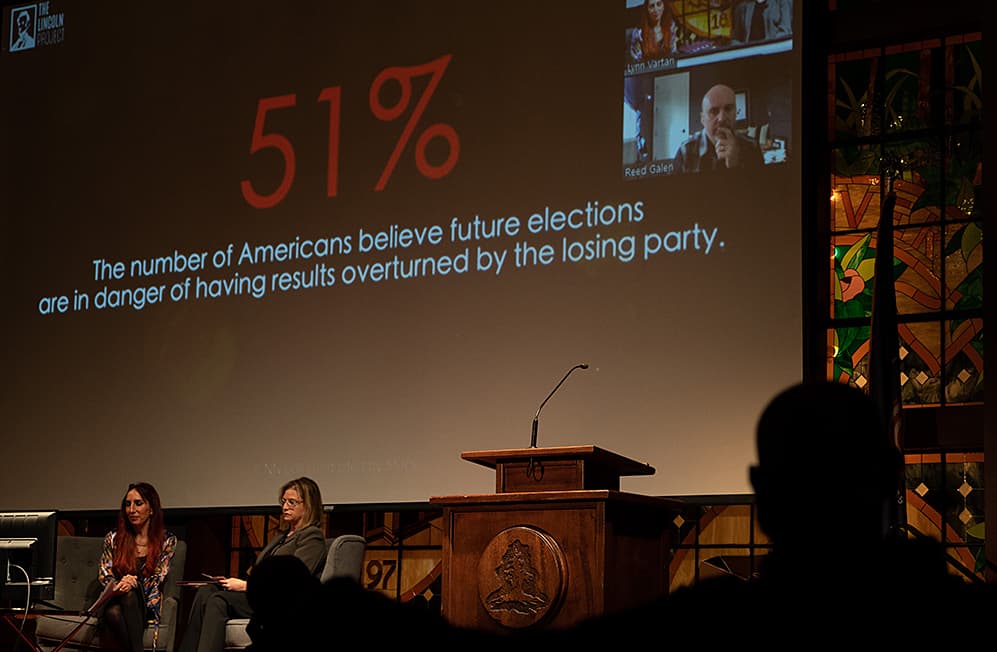 Slide: 51% of Americans believe future elections are in danger of having results overturned by the losing party. 11