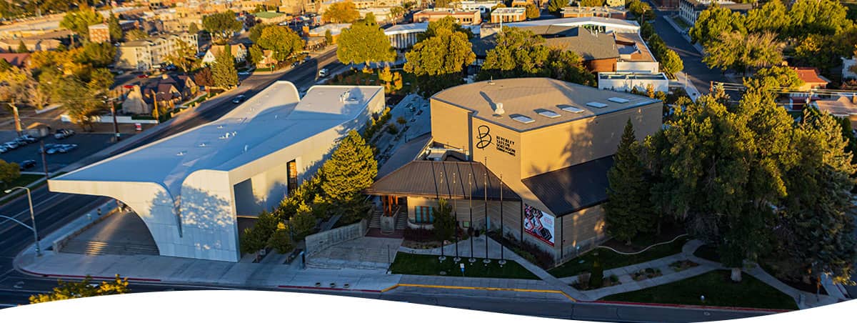 Aerial view of Southern Utah Museum of Art and the Beverley Center for the Arts