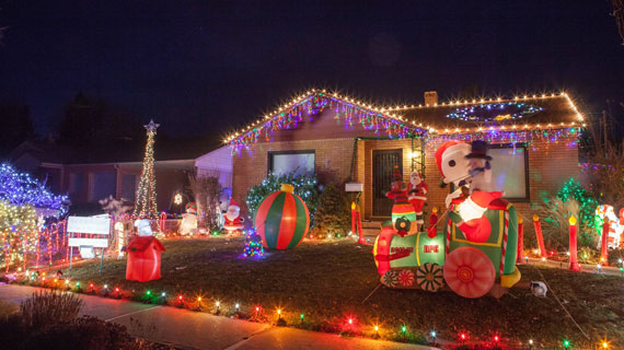 House with christmas lights