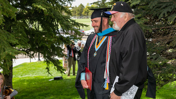 Student in cap and gown