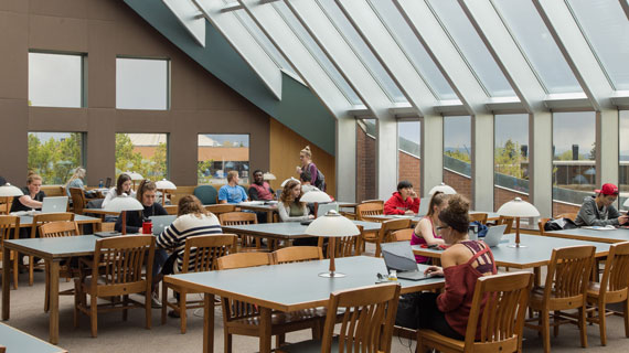 estudiantes estudiando en la biblioteca 