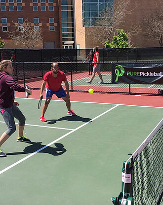 students in the pickleball tournament