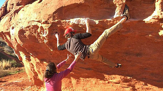 Jacob Manning rock climbing