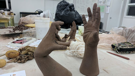 Sculpture of human hands