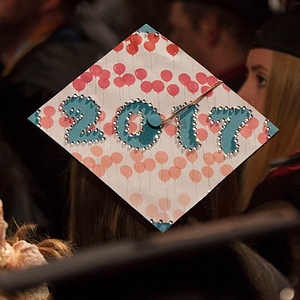balloon print and 2017 on cap