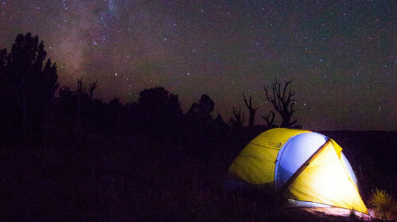 tent pictured under the stars