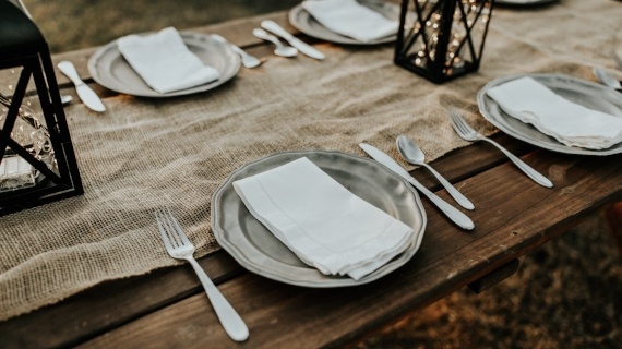 Table set up with cutlery