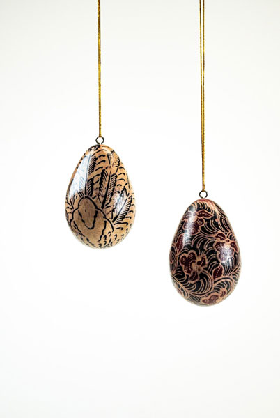 wooden egg ornaments