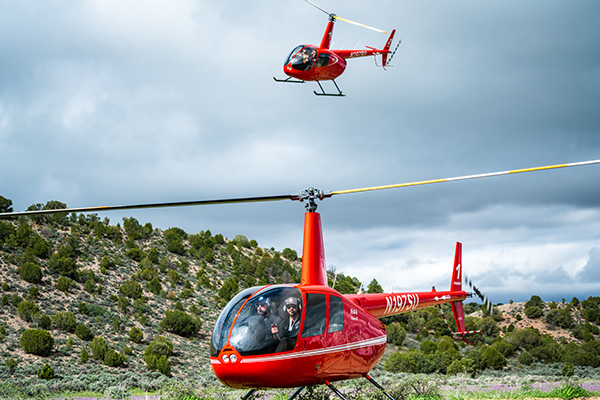 helicopters flying in SUU's helicopter pilot program