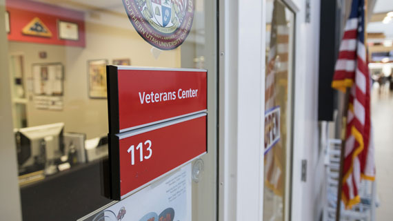 Veterans center sign