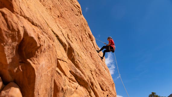 Beginner rock climbing in southern Utah