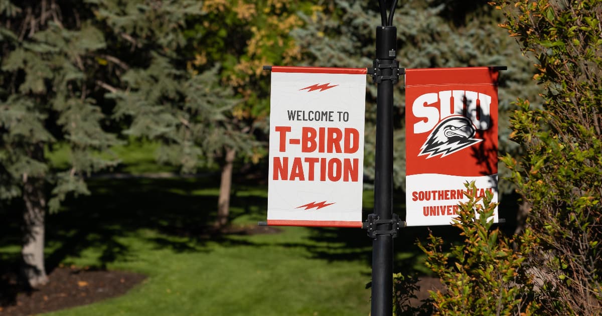 SUU banners on campus