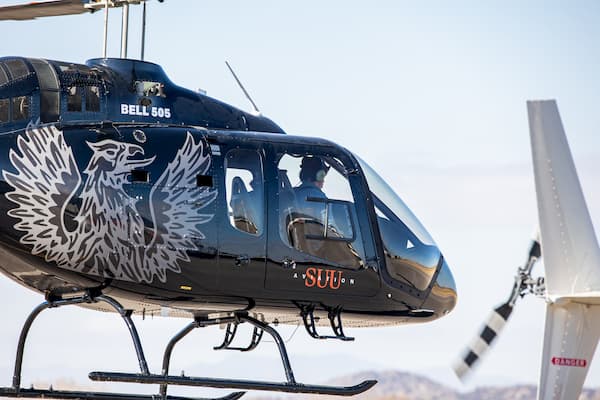 SUU Student Flying Helicopter