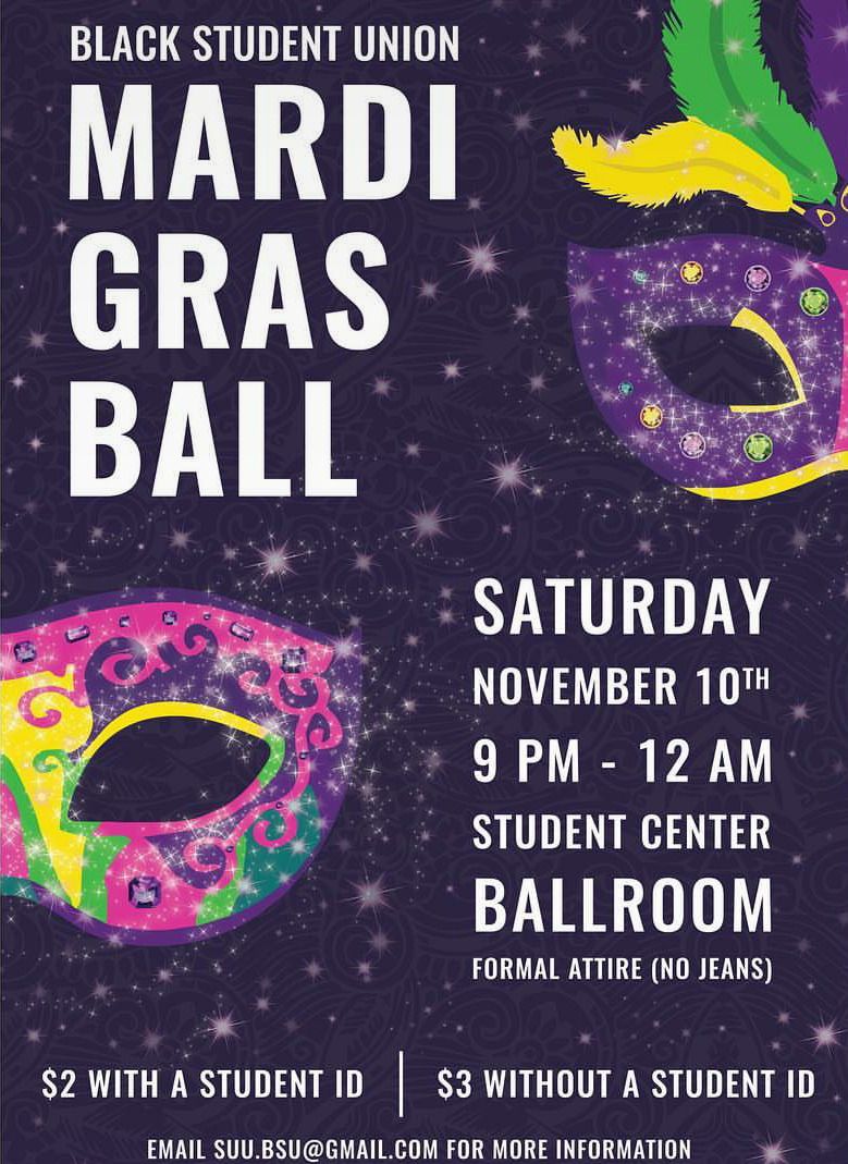 Black student mardi gras ball poster 1
