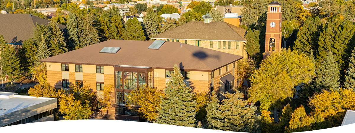 Arial view of SUU's Education Building