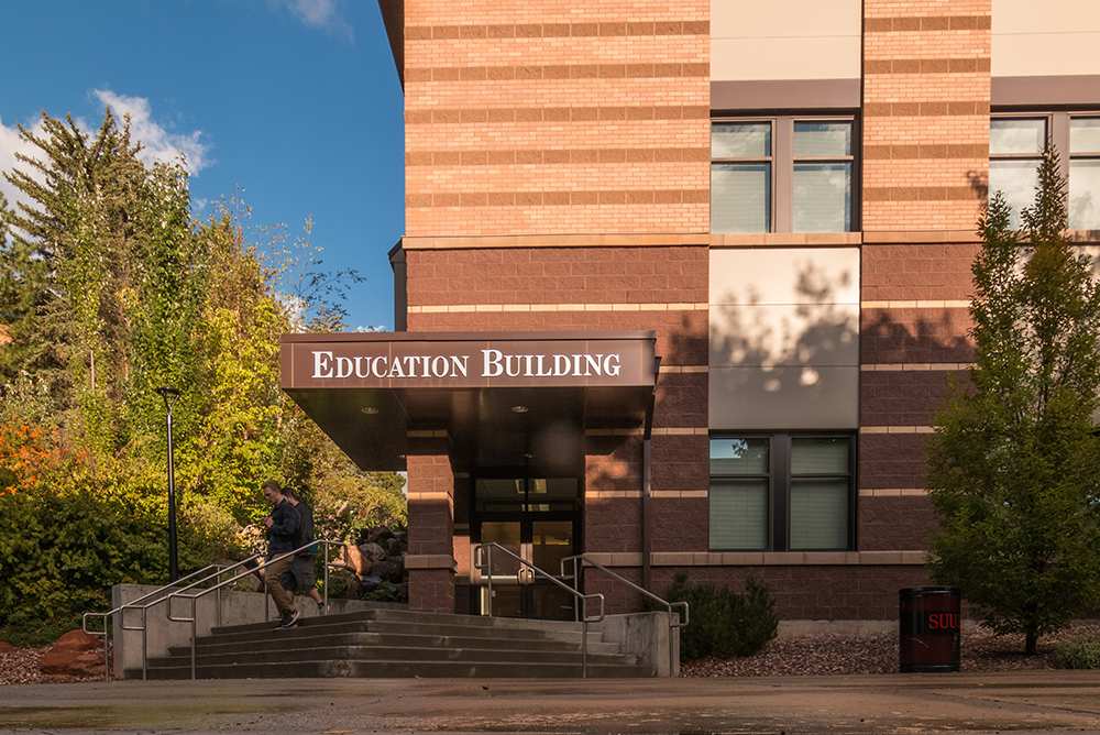side entrance to the education building