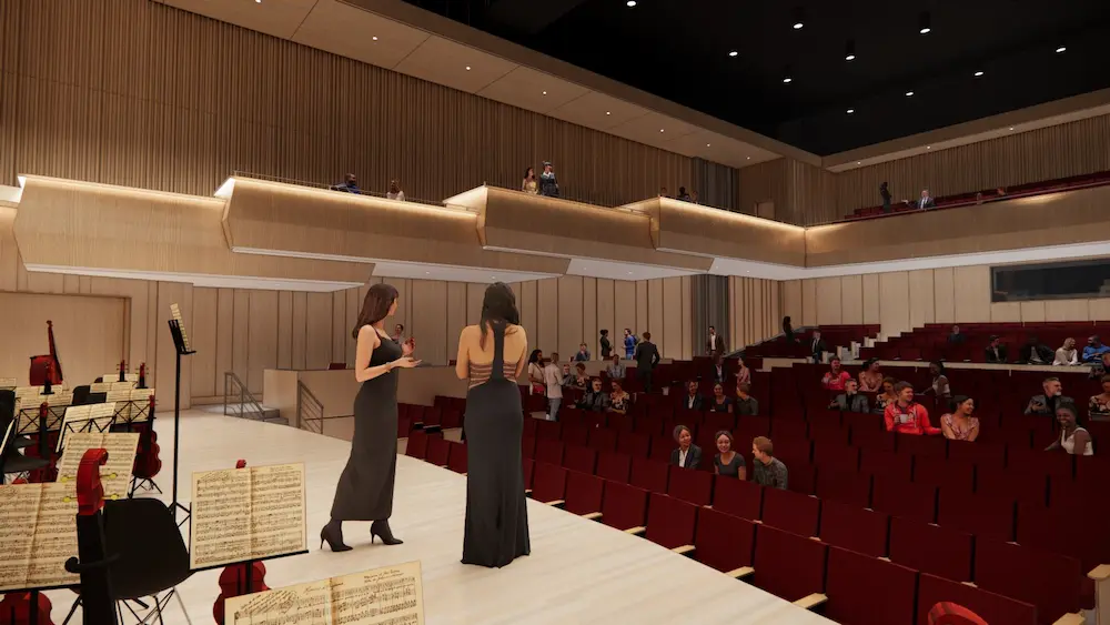 An image of inside of the Eccles Music Center