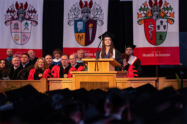 Student Speaking at SUU's Graduation