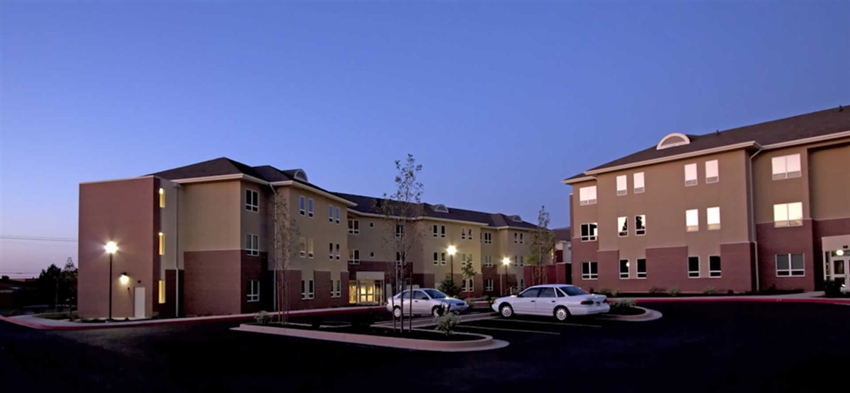 Parking lot and exterior view at night 24