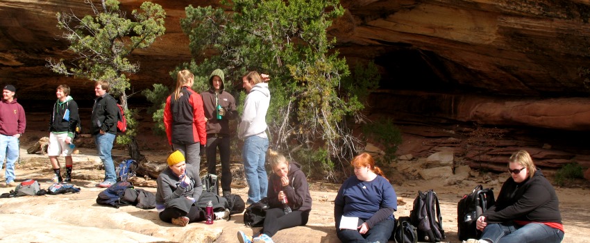 Dr. Jim Aton's ENGL 4510 class at Zion National Park