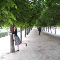SUU Students in Paris, 2010: Student hugging a tree