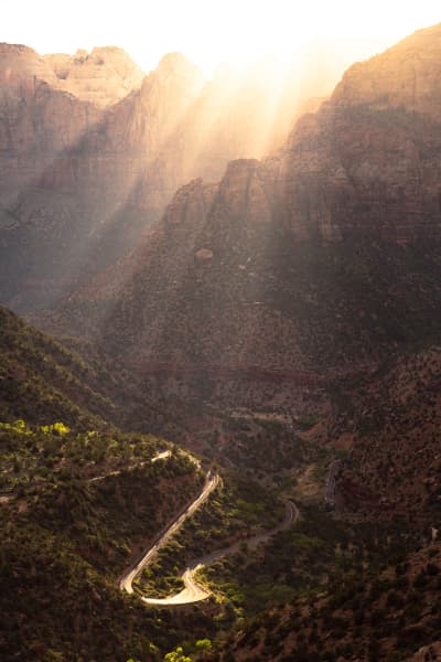 Sun beams at Zion's National Park 5