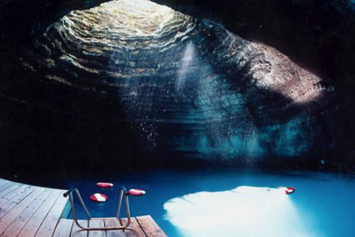 Pool in cavern.