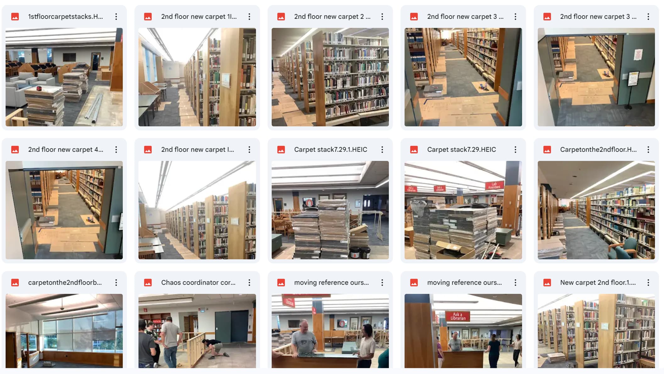 Photos of the Library remodeling in the summer of 2024