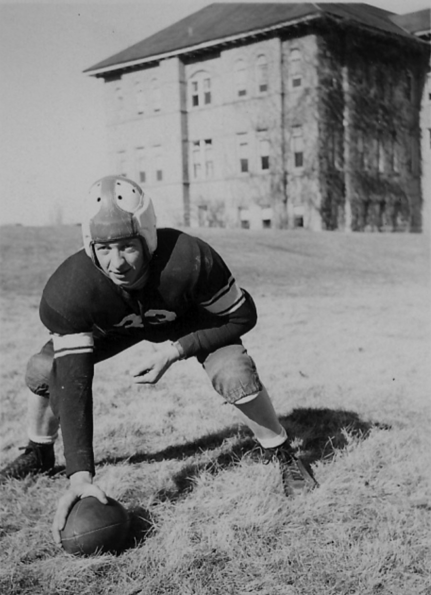 Kent Dover while on the 1940s football team. 