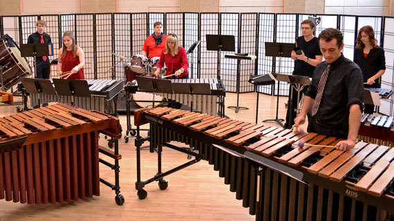 Percussion students