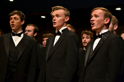 Choir students performing at Southern Utah University