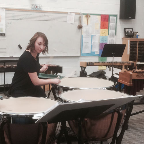 Percussion student Marissa Brown