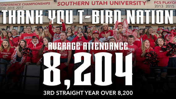 Students in fan section at SUU Football Game