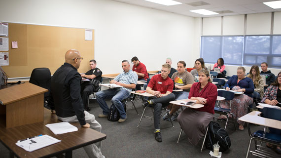 Students in class with Professor Ravi Roy