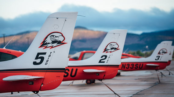 tail end of three southern utah air planes