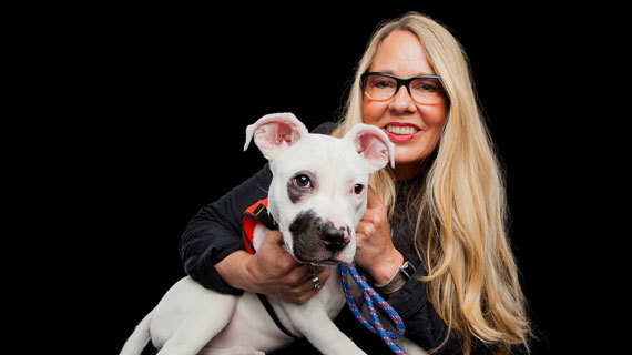 Julie Castle with dog