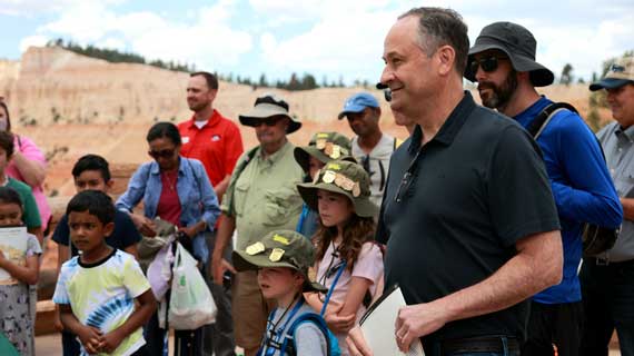 United States’ Second Gentleman Visits SUU Interns at Bryce Canyon National Park