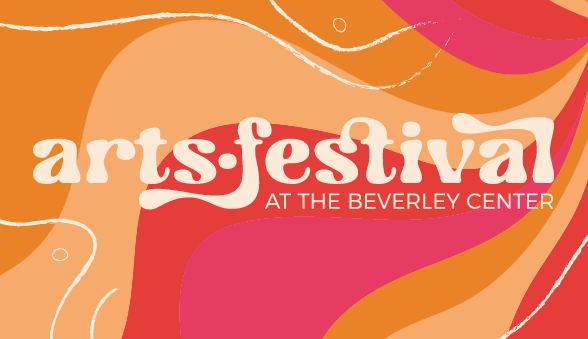Pink and orange graphic that says 'Arts Festival at The Beverley'