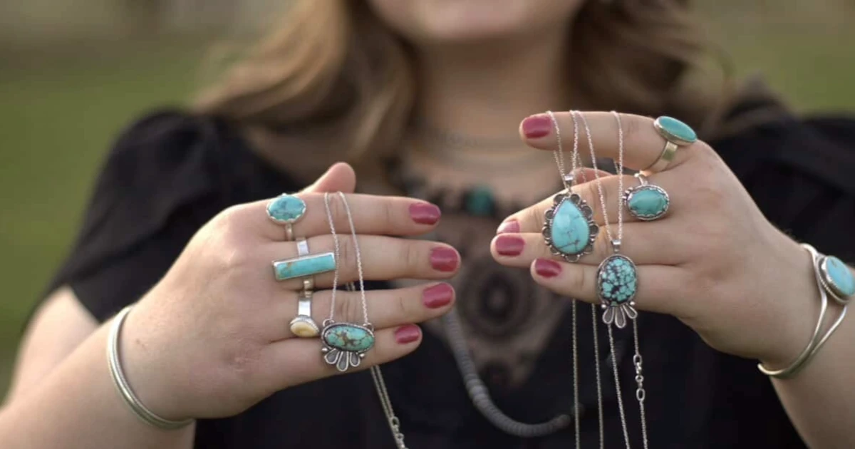 Charli Sanderson is showing off some of her turquoise jewelry