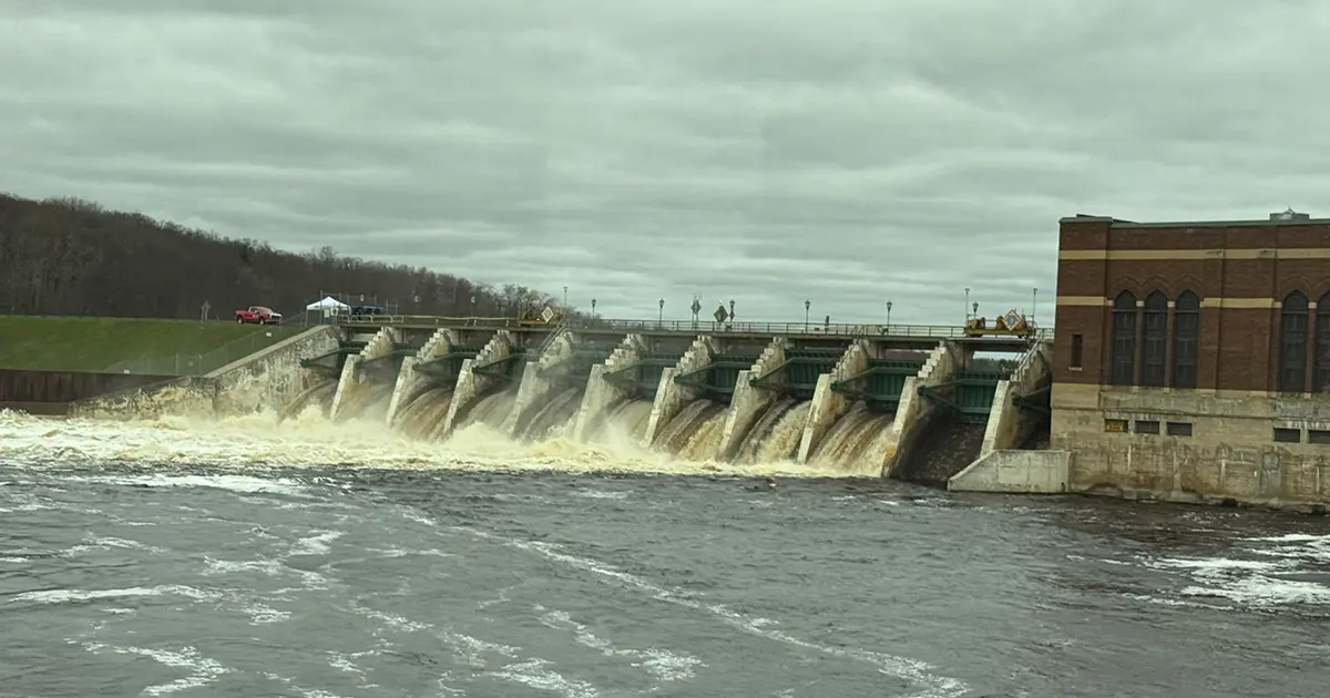 A hydropower plant is generating energy