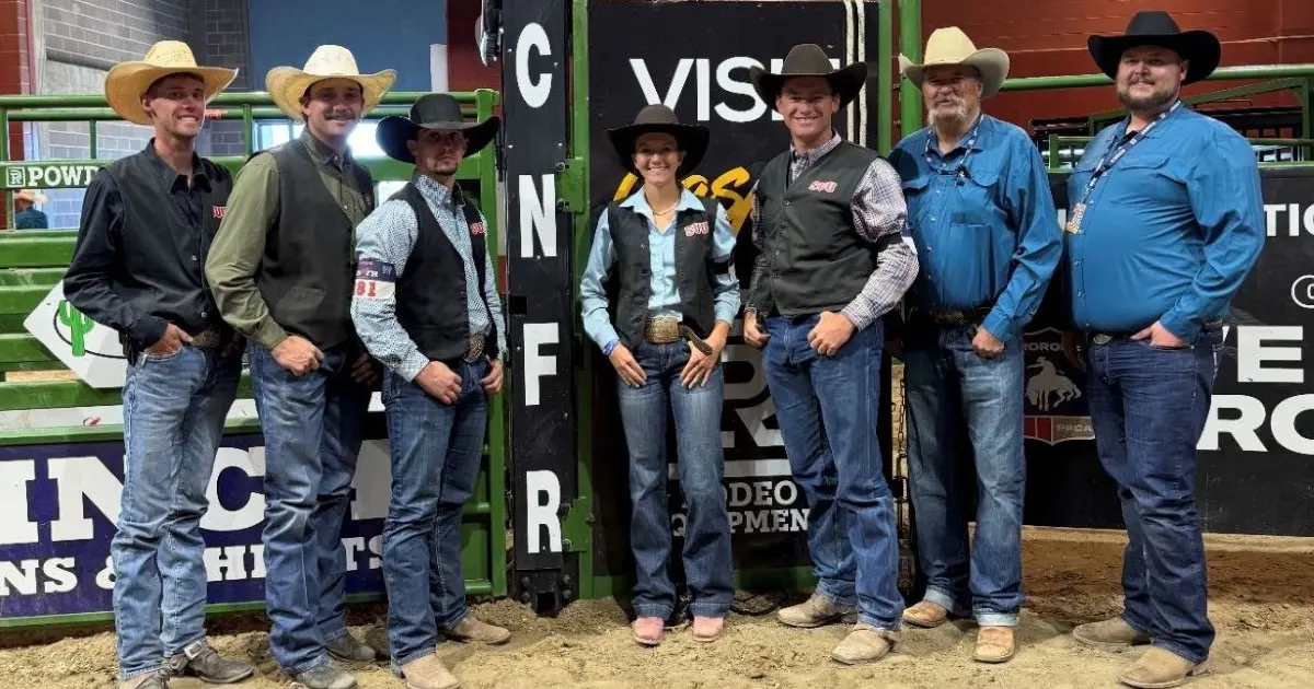 SUU Rodeo team athletes and coaches at CNFR