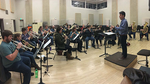 CommBand - “Adam Lambert directing the Community Band in preparation for their concert on May 1.”