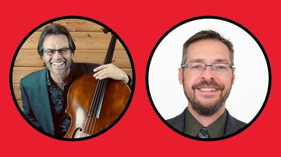 Photos of Daniel Gaisford (left) and Christian Bohnenstengel (right) on a red background.