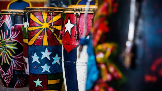 Photo of conga drums. 